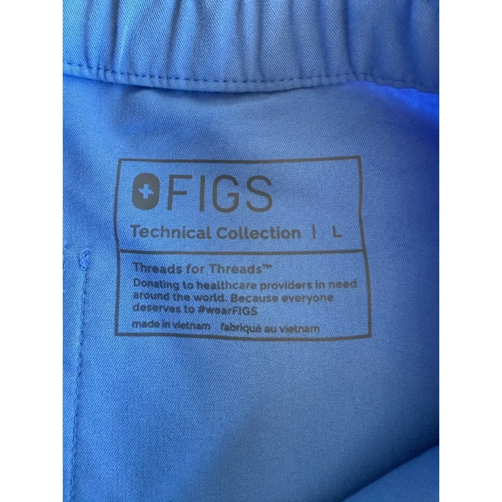 FIGS Cairo Cargo Scrub Pants L Blue Technical Collection Medical Professional